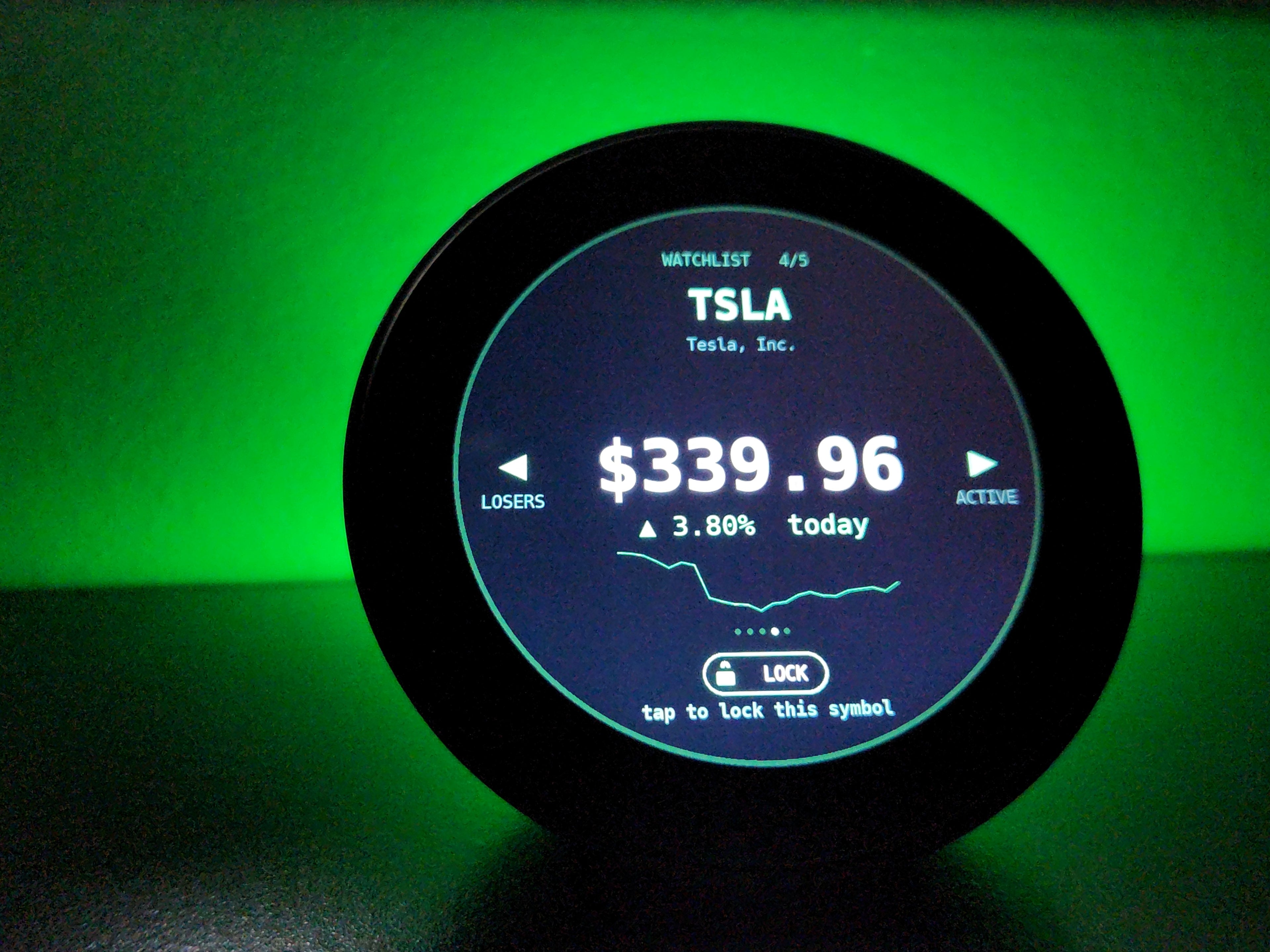 Finance Tickers (Battery-Free)